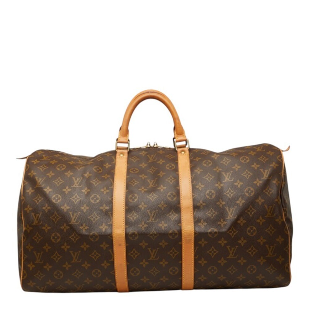 Louis Vuitton Monogram Keepall 55 Boston Bag, Handbag, Travel M41424, Brown L...